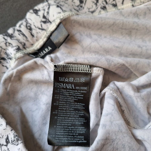 Esmara black and white cotton leggings with marble print like new size M