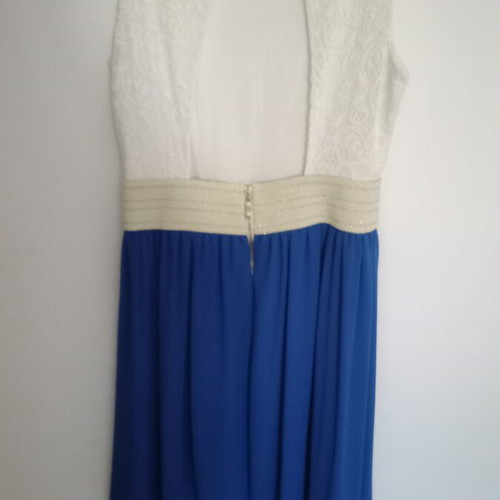 Dress like new, comfortable, white and blue