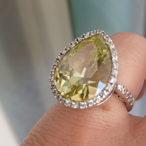 Oxette silver 925 ring with sparkling crystals, 16 mm