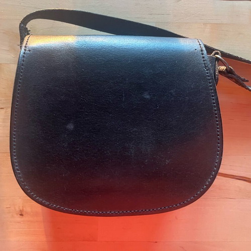 Black leather crossbody bag used