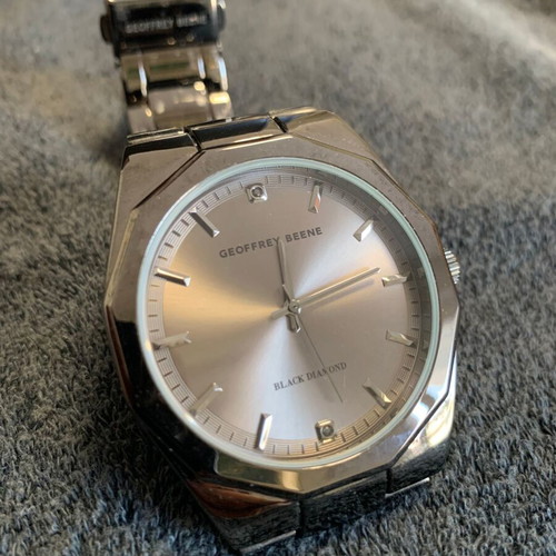 Geoffrey Beene Black Diamond men's watch used with gray dial