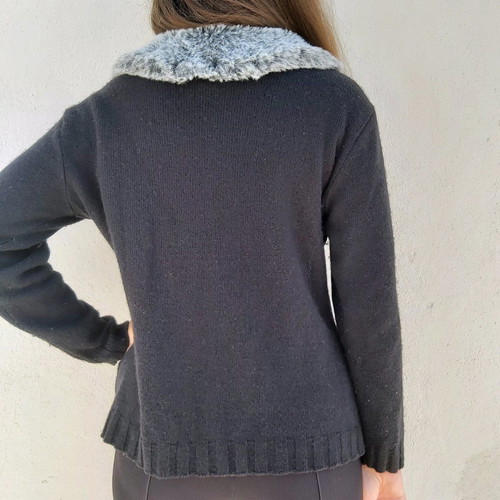 Figaro knitted cardigan with grey fur like new, size M