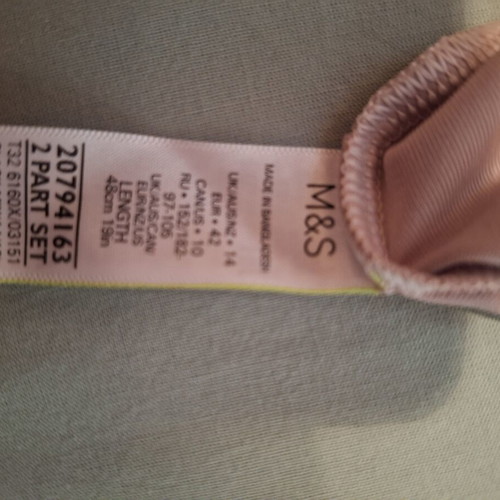 M&S satin nightdress like new, beige, adjustable straps, XL