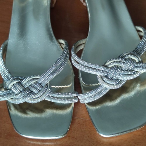 ZAPATOS gold sandals size 44 used with rhinestones