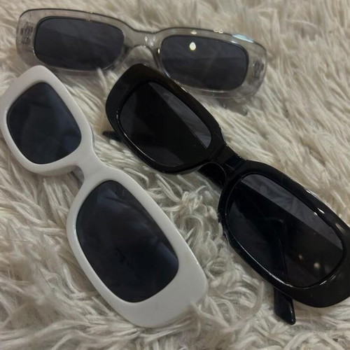Set of 3 vintage sunglasses new, black, white, transparent