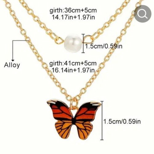 Chic 5-piece jewelry set blue butterflies new