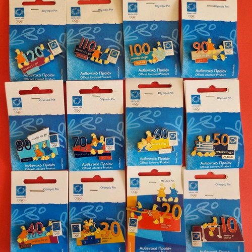 Athens 2004 Olympic Pins new, set of 24 pieces