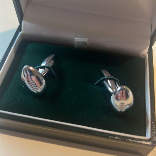 Oxford Company Cufflinks like new, nickel, American football ball shape