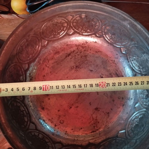 Carved Antique Pot like new, copper and tin plated