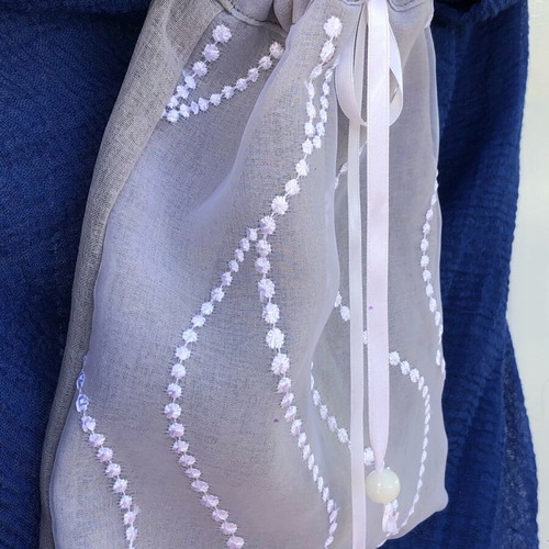 Little trio pouches handmade new set, white and gray