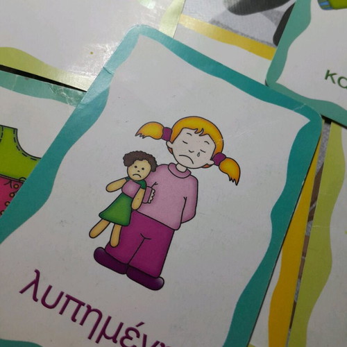 Educational cards used, over 100 pieces