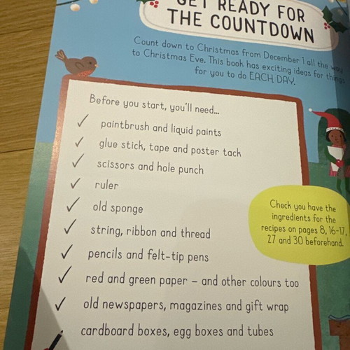 Usborne Countdown to Christmas activity book new, English