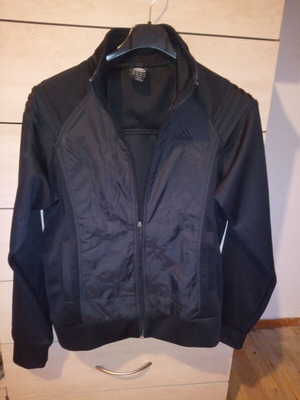 Adidas sports jacket with waterproof front and shoulder panels, black, size M