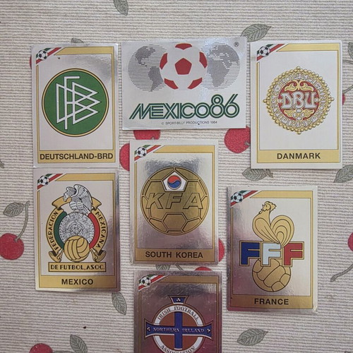 Mexico 86 Panini World Cup 7-badge sticker set