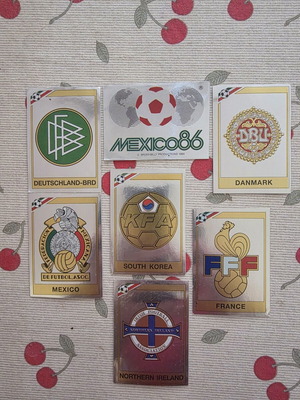 Mexico 86 Panini World Cup 7-badge sticker set