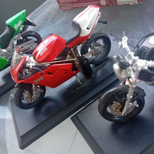 Collectible Motorcycle Miniatures like new with display bases