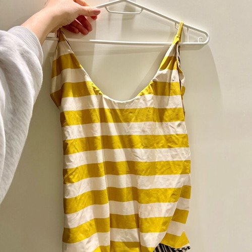Madame Shou Shou striped swimsuit size M like new, white and yellow