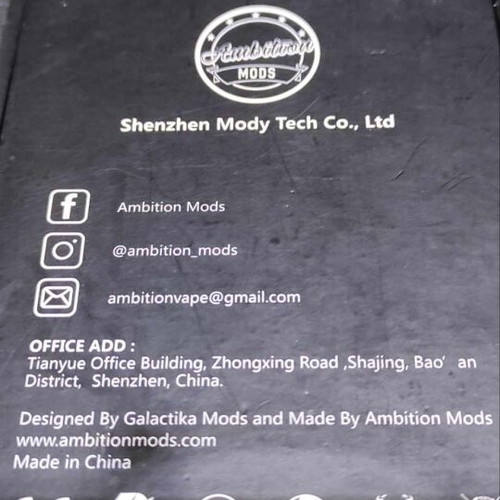 Ambition Mods x Galactika Mod Akira 75W Box Mod like new, black