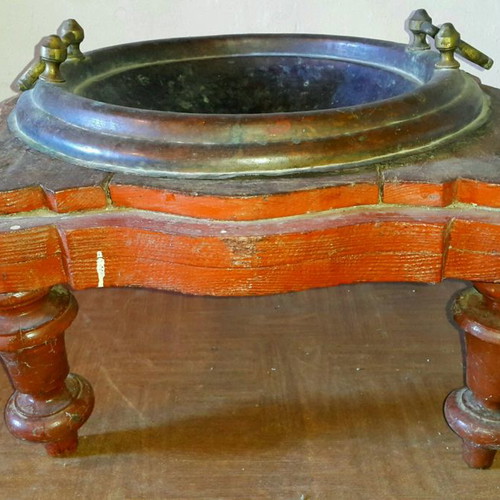 Vintage mangali used with wooden handmade base