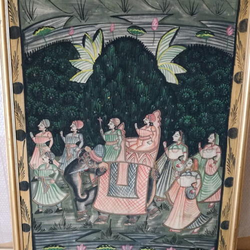 Silk screen printing used, framed, Japanese art