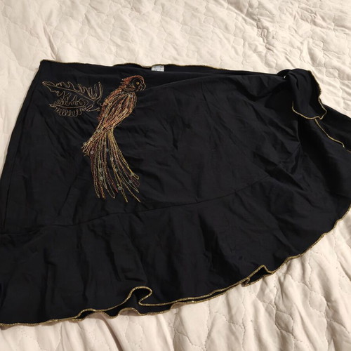 Bluepoint pareo, black with gold embroidery