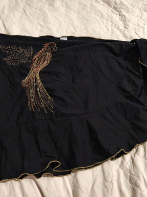 Bluepoint pareo, black with gold embroidery