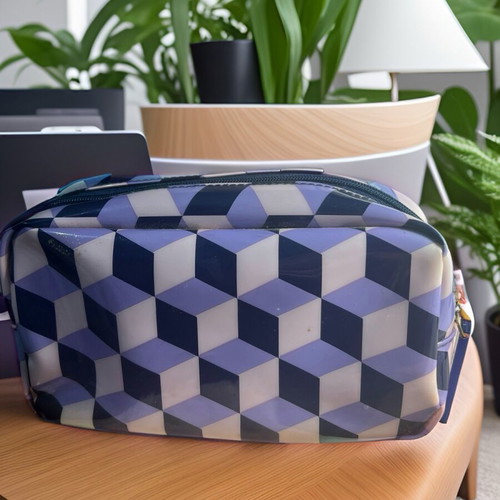 Estèe Lauder vinyl toiletry bag like new, pink and purple