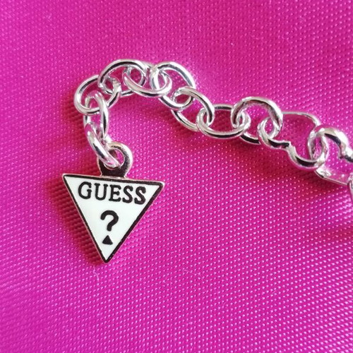 Guess bracelet with golden rose heart charms new