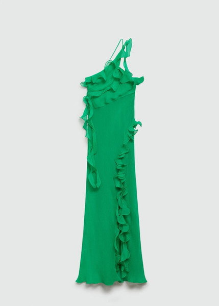Mango ASYMMETRICAL RUFFLE DRESS - MEDIUM