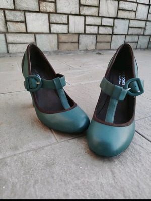 La Redoute Collections leather petrol pumps new, 9 cm heel