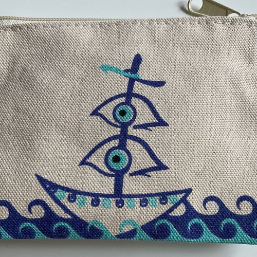 Summer wallet new, linen 16x12cm