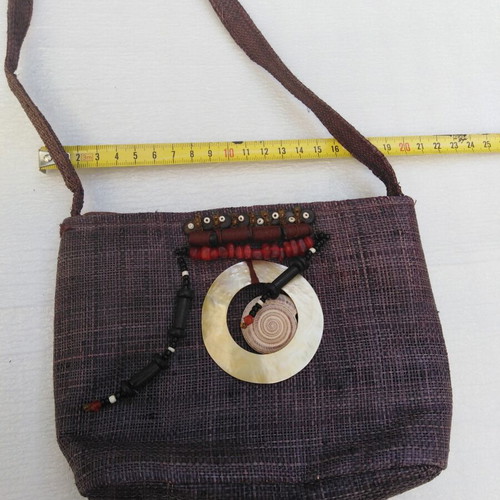 Straw Shoulder Bag new with beads and shells