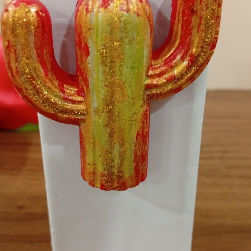 Porcelain cactus magnet new