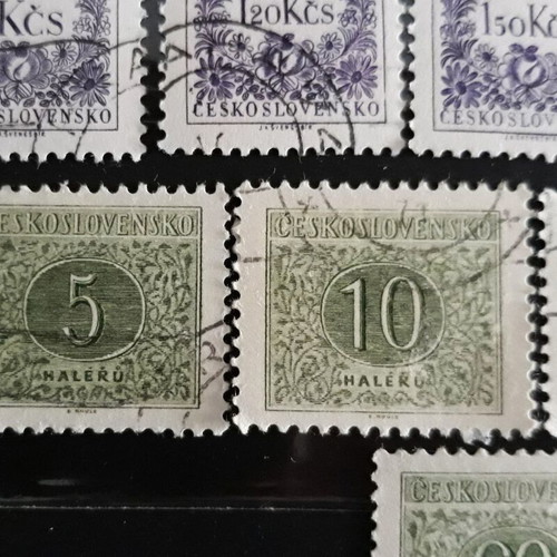 Γραμματόσημα Postage Due Τσεχοσλοβακίας 1954, σε άριστη κατάσταση, σετ 10 τεμαχίων