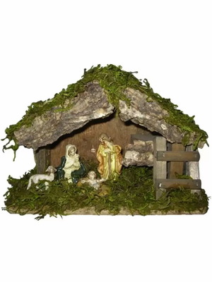 Wooden nativity scene new 17x10x7 cm