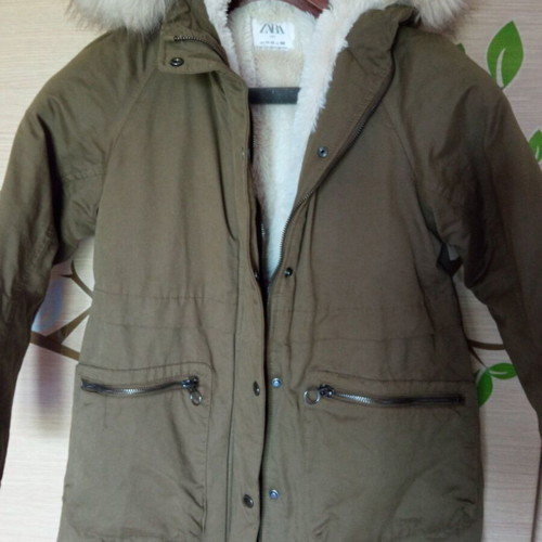 Zara Kids jacket like new, olive color, ages 10-11