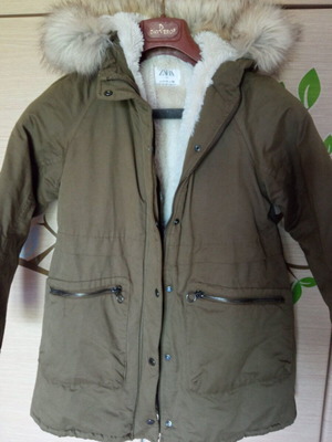 Zara Kids jacket like new, olive color, ages 10-11