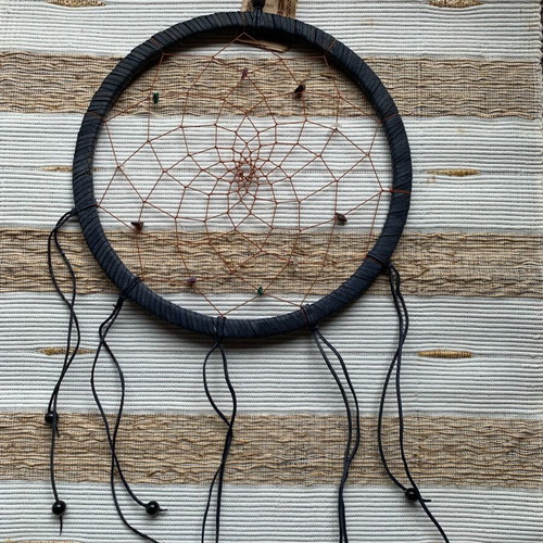 Dreamcatcher made of leather with semi-precious stones like new