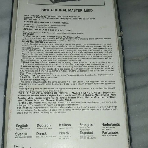 Master Mind collectible board game used from 1975