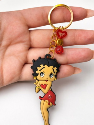 Χειροποίητο μπρελόκ Betty Boop, ανοξείδωτο ατσάλι, καινούργιο
