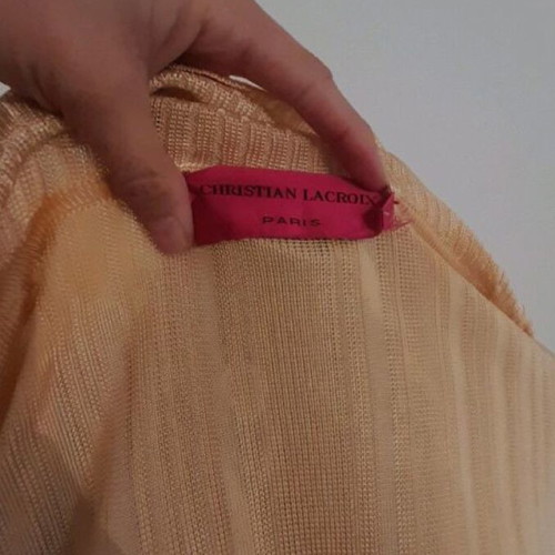 Christian Lacroix cardigan used, gold color with knitted details