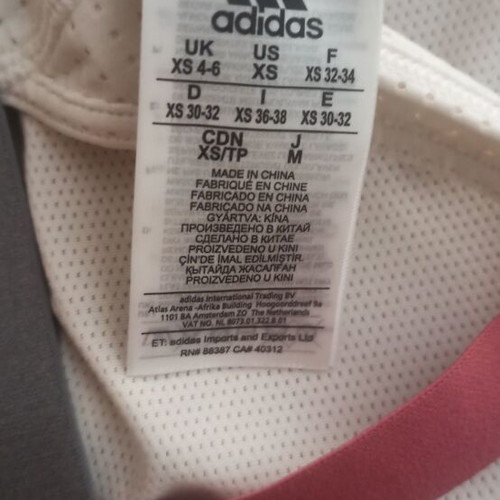 Adidas sports bra XS new, white