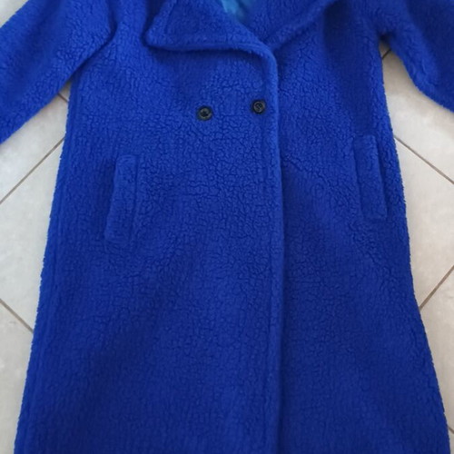 Teddy coat used, electric blue, one size, made in Italy