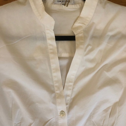 Amorimiei Women's White Short-Sleeve Shirt Size L Italy Like New