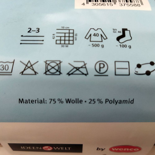 Sockenwolle knitting yarn set of 5, wool blend for socks