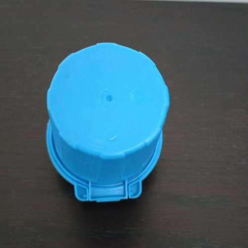 Small blue bin for kids' desk used