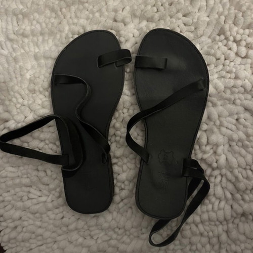 Estil leather black sandals like new, size 37
