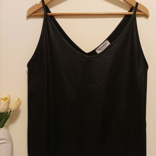 BSB leather-look black top like new, sleeveless