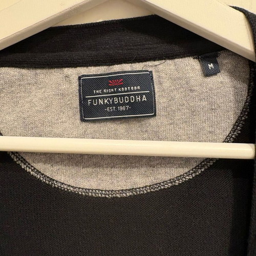 Funky Buddha men's cardigan size M like new, black cotton