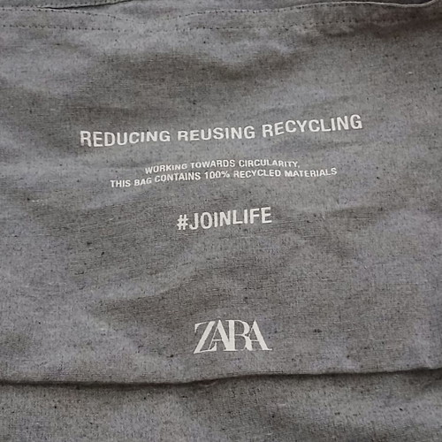 Zara eco shopper tote bag large gray, like new